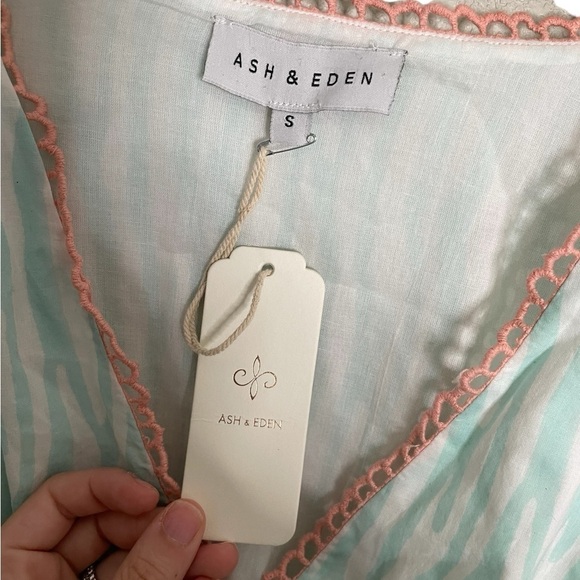 Ash & Eden NWT Boho Palmi Puff Sleeve Mini Dress Small msrp $340 - Picture 6 of 8